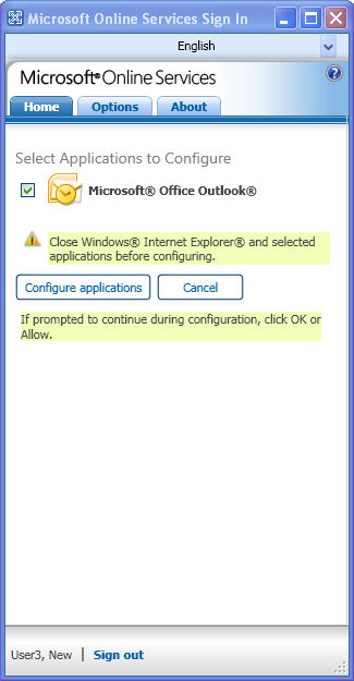 Sign-In Outlook Config