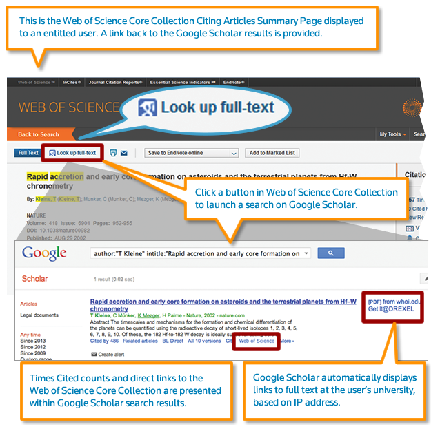 New Google Scholar-Web of Science reciprocal searching initiative for scholarly content