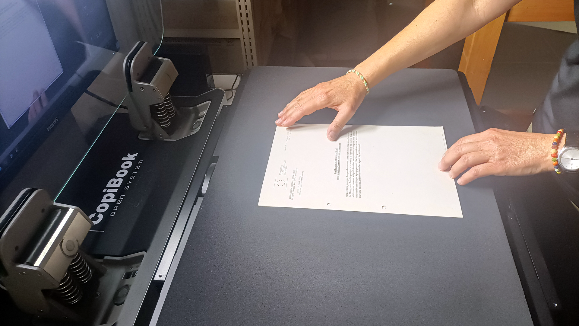 EEA document being digitised at the Historical Archives of the European Union