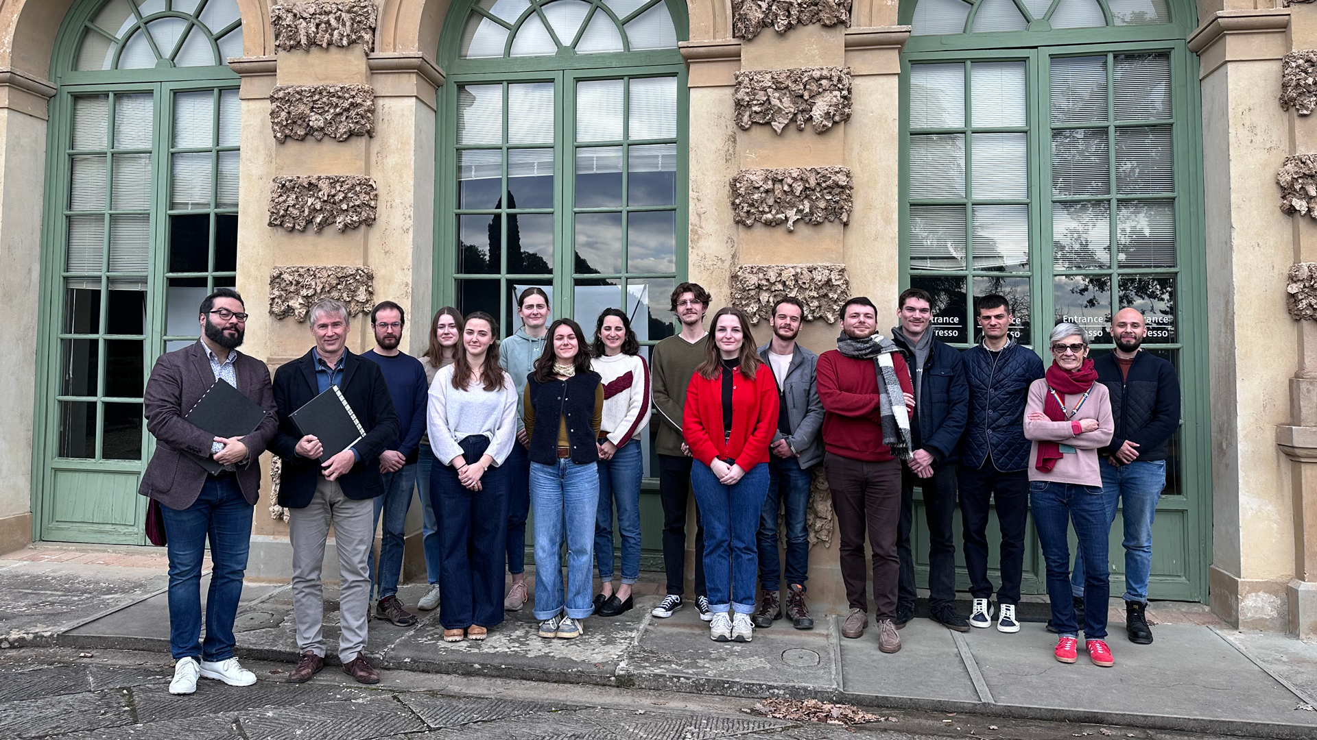 Archival students from University of Haute Alsace - Mulhouse with Professor Luciano Piffanelli and Archives Director Dieter Schlenker at the HAEU