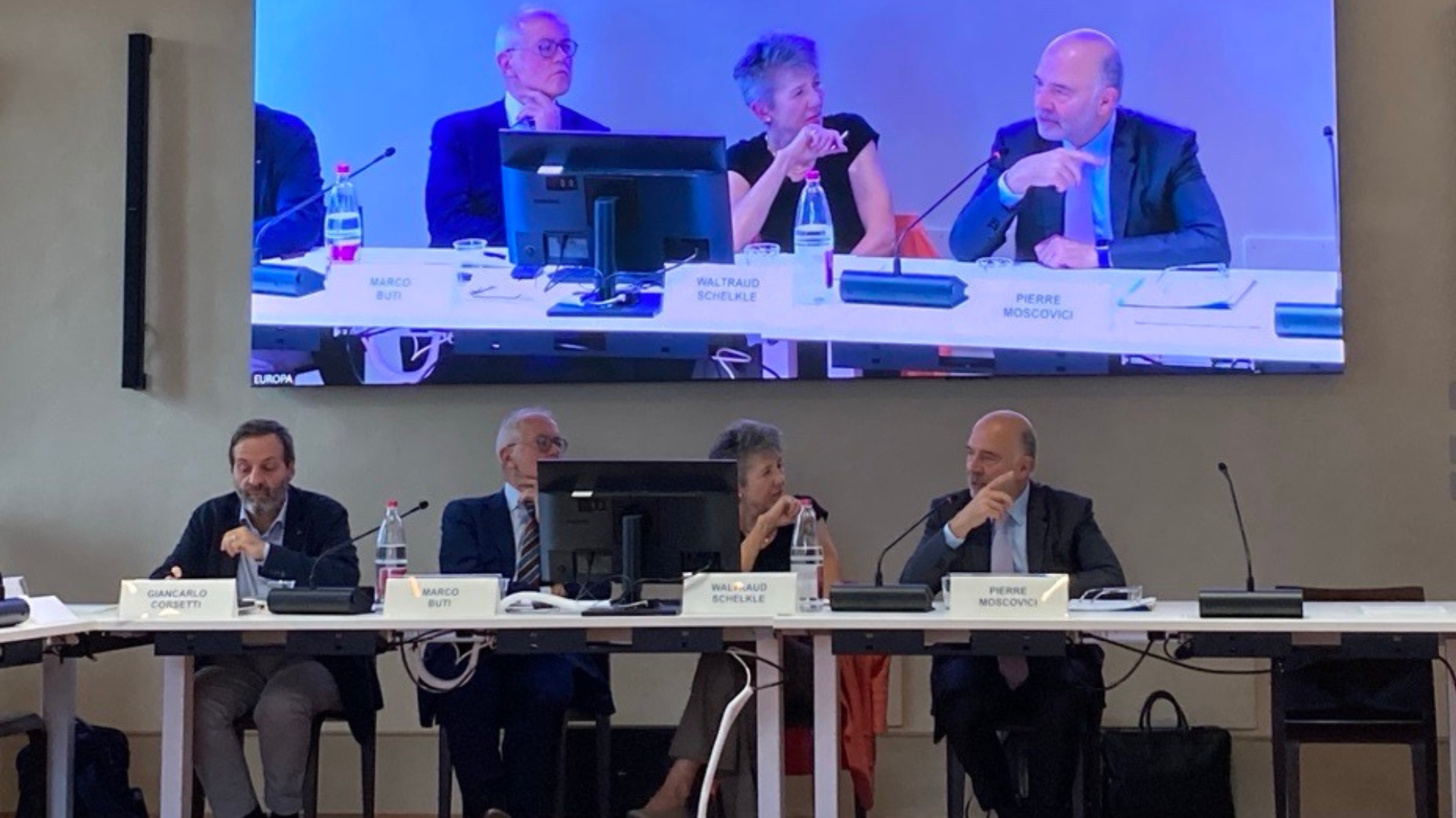 Pierre Moscovici at the EMU Lab event