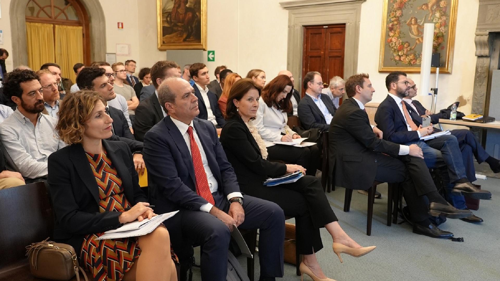 Audience sited attending an event in Villa La Fonte