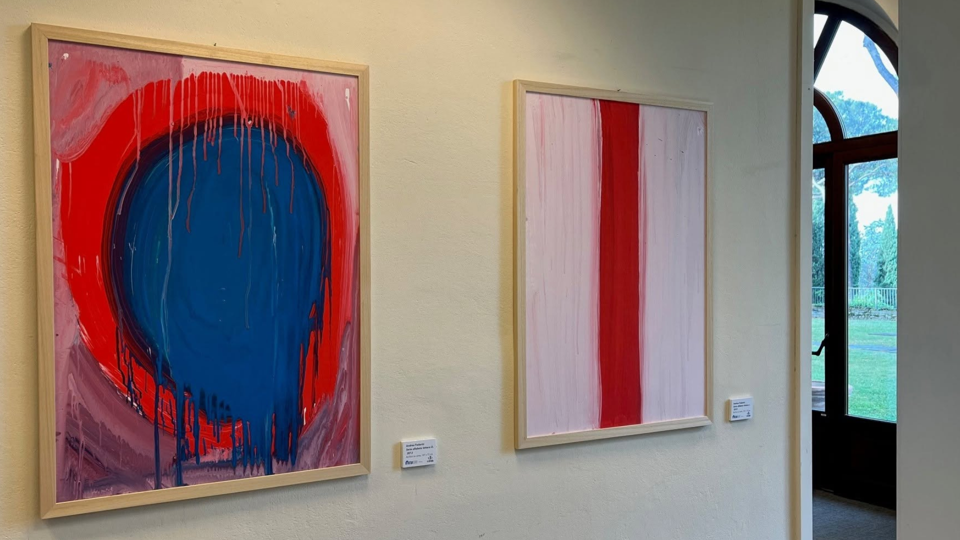 Abstract artwork displayed in the EUI Library.