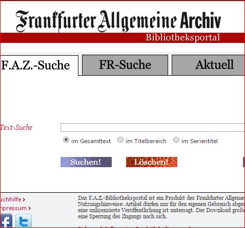 Frankfurter Allgemeine  and other newspapers online
