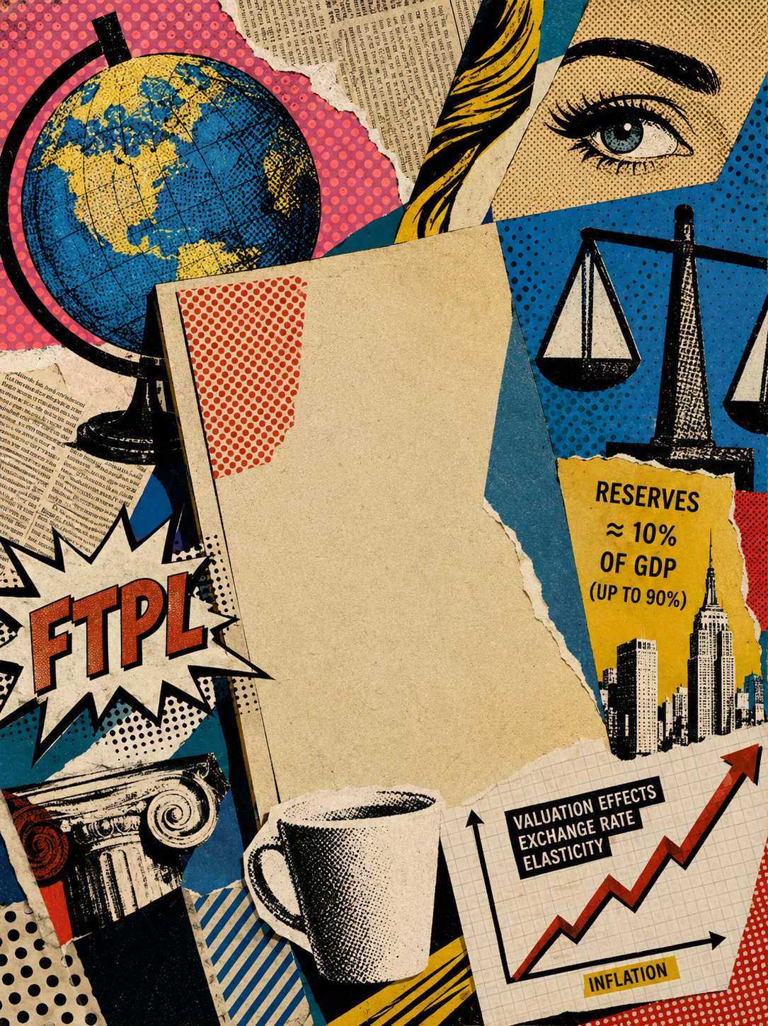 Figure 3. Pop-art treatment: FTPL, reserves, valuation effects, and inflation made explicit.