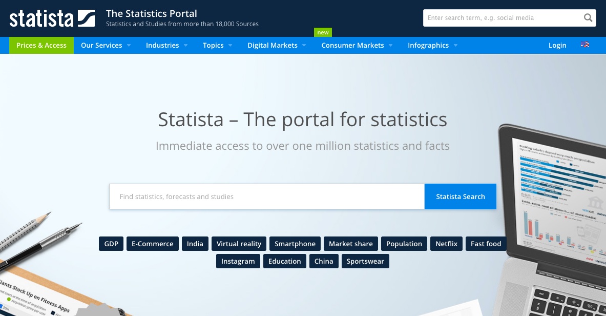Trial access to Statista GmbH data portal for EUI members until 29 March. Feedback welcome