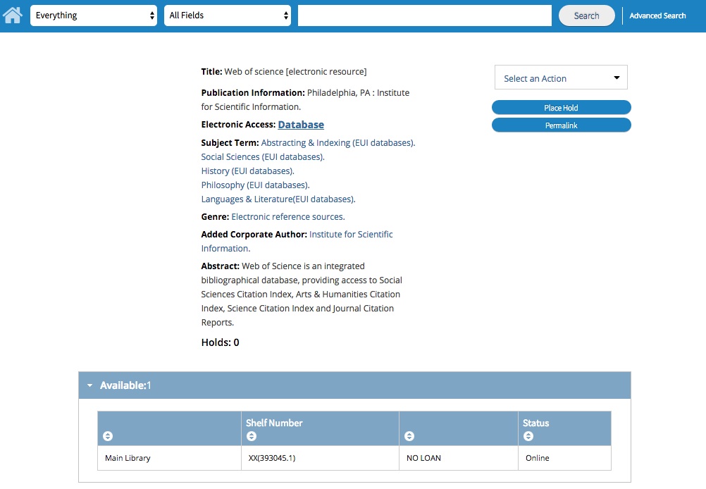 Upgrade of Journal Citation Reports in Web of Science bibliographical database