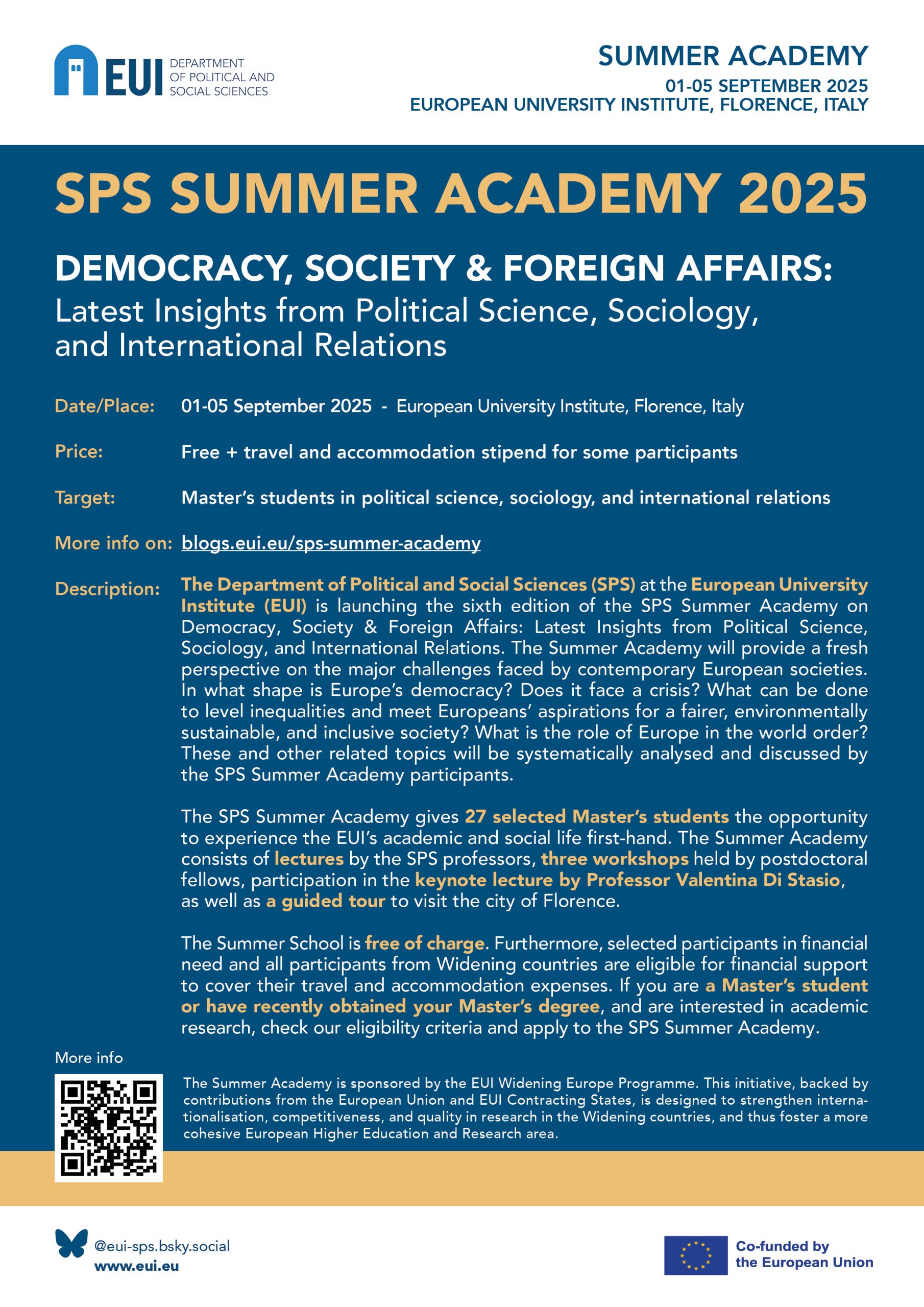 POSTER back page of the sps summer academy 2025