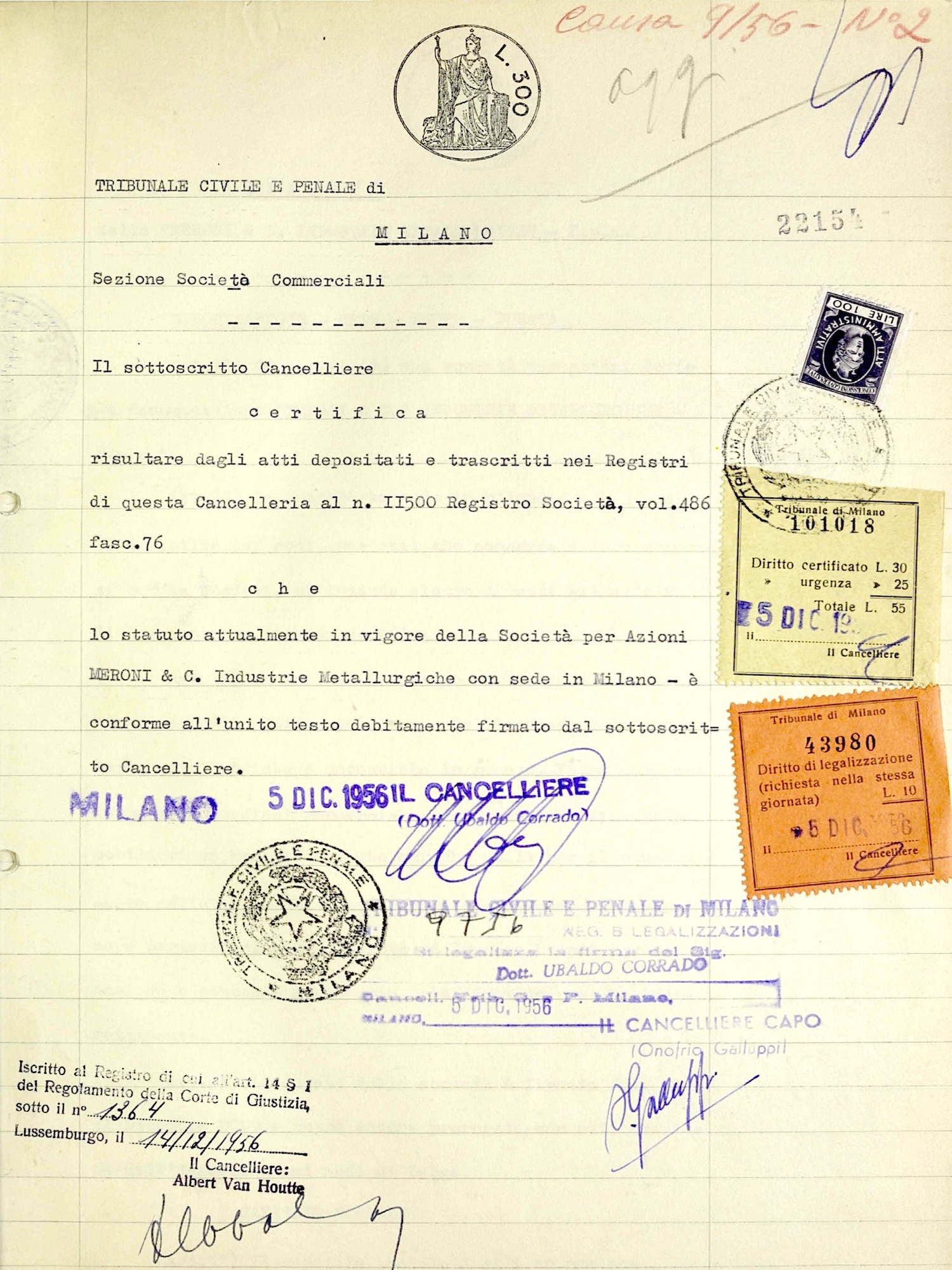 Document from the dossier of Meroni I