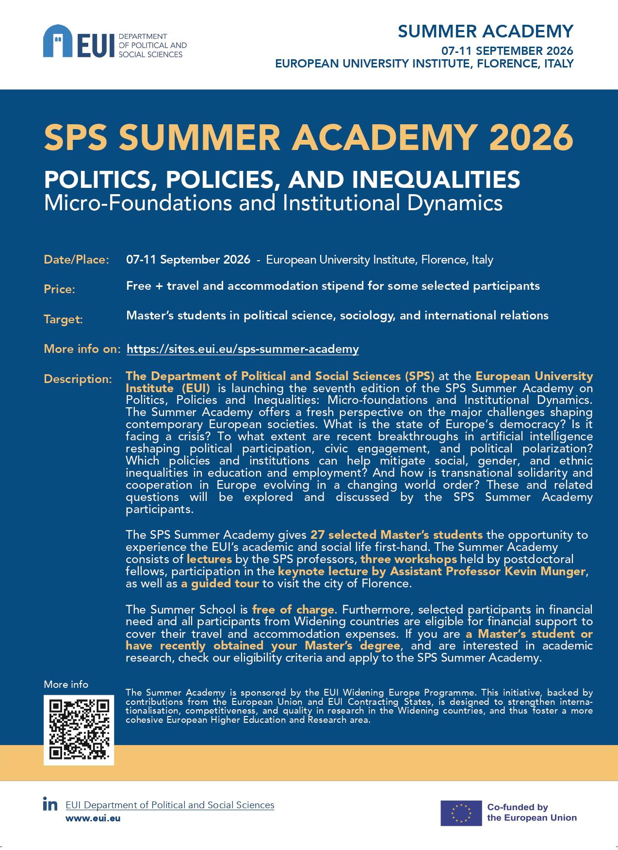 The second page of the poster includes information about the dates, scheduled activities, target audience and the link to the blog