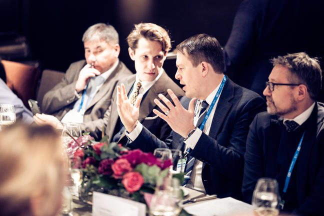 Event people talking in roundtable