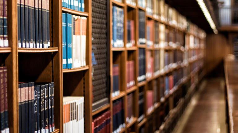 Library bookshelves