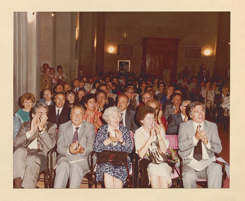 Audience at the June 1983 VI Jean Monnet Conference, hosted at the EUI, featuring speaker Altiero Spinelli. 