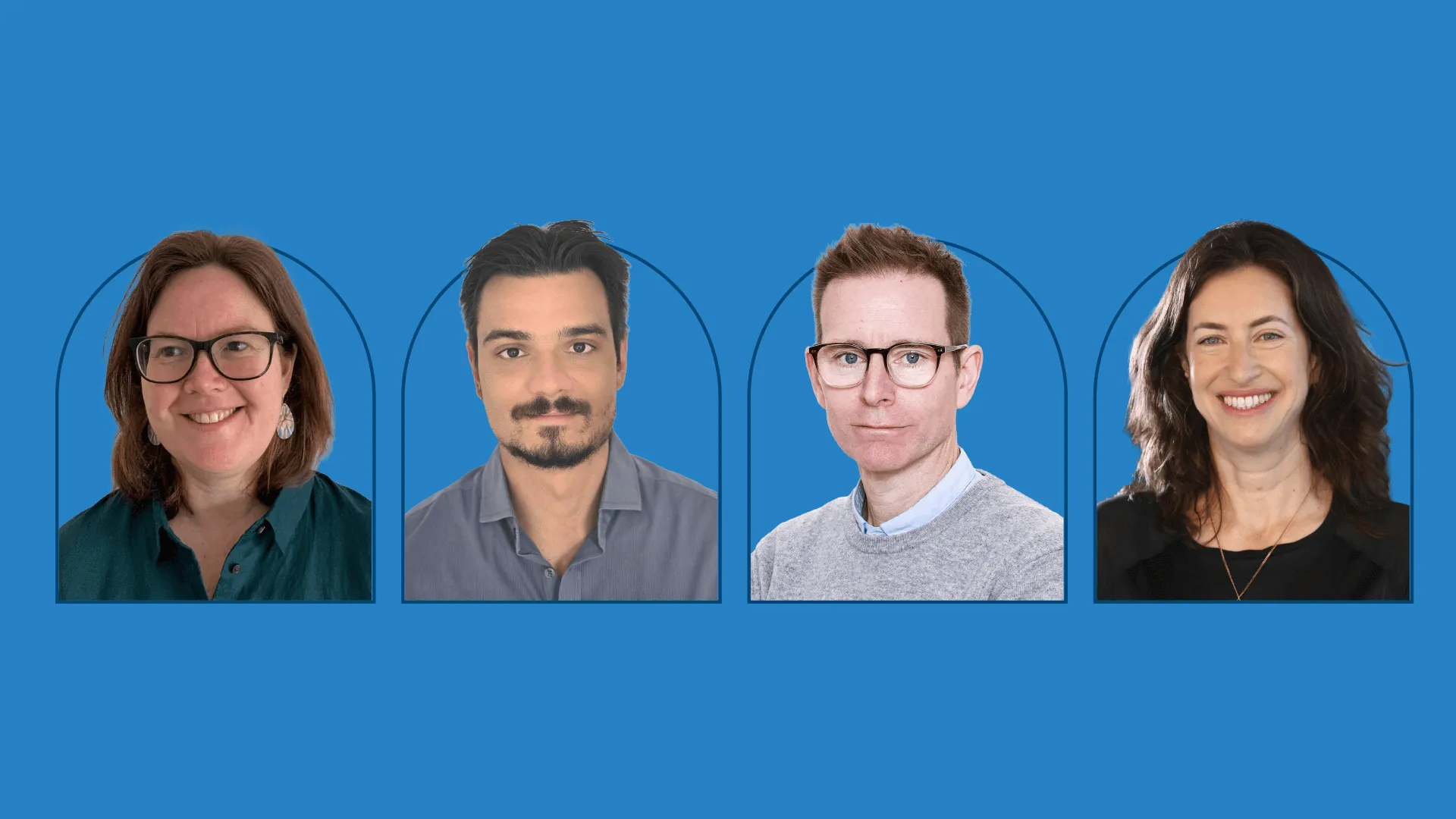 Profile photos of Megan Donaldson, Brian Amorim Cabaço, Leonard Seabrooke, and Hila Shamir.