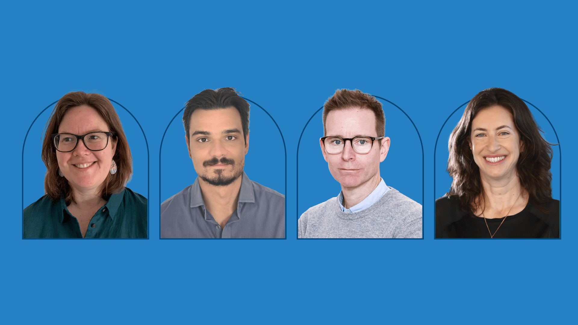 Profile photos of Megan Donaldson, Brian Amorim Cabaço, Leonard Seabrooke, and Hila Shamir.