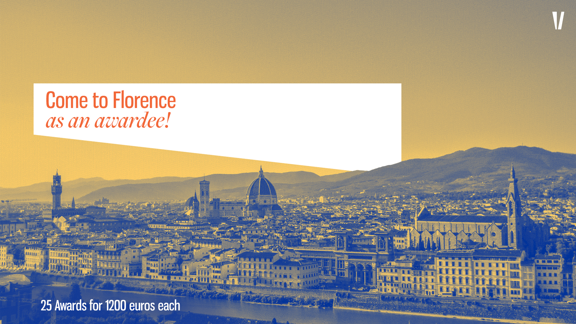 Photo of Florence with information about the Voices Awards: 25 prizes for 1200 euros each