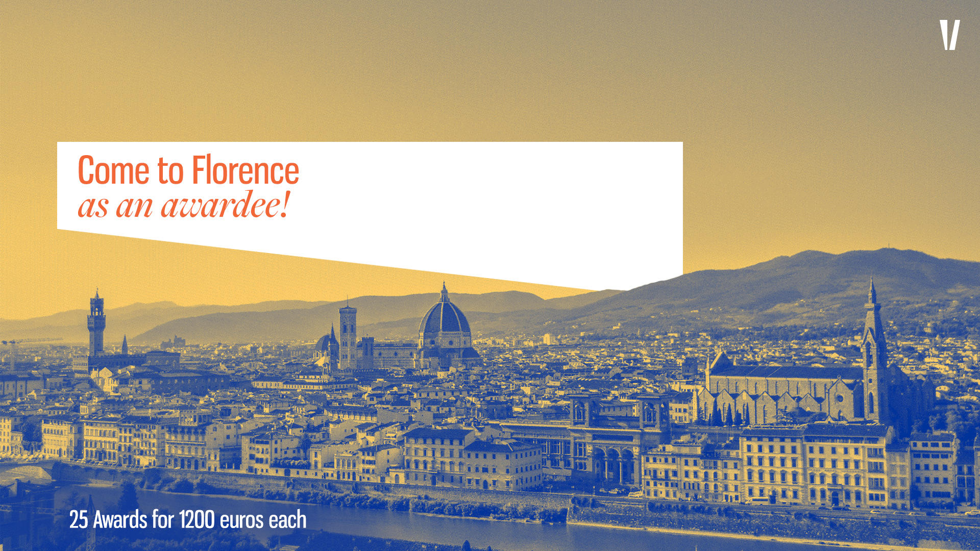 Photo of Florence with information about the Voices Awards: 25 prizes for 1200 euros each