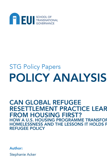 Book cover for: Can global refugee resettlement practice learn from housing first?: how a U.S. housing programme transformed homelessness and the lessons it holds for refugee policy