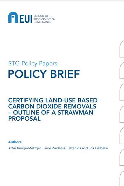 Book cover for: Certifying land-use based carbon dioxide removals: outline of a strawman proposal