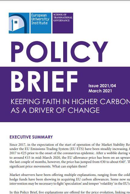 Book cover for: Keeping faith in higher carbon prices as a driver of change