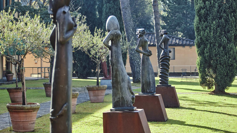 Statues in the Library garden
