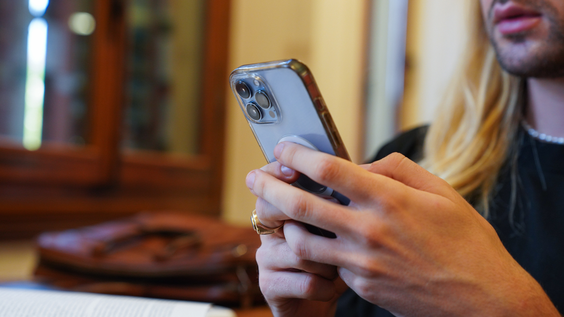 Person holding a smartphone