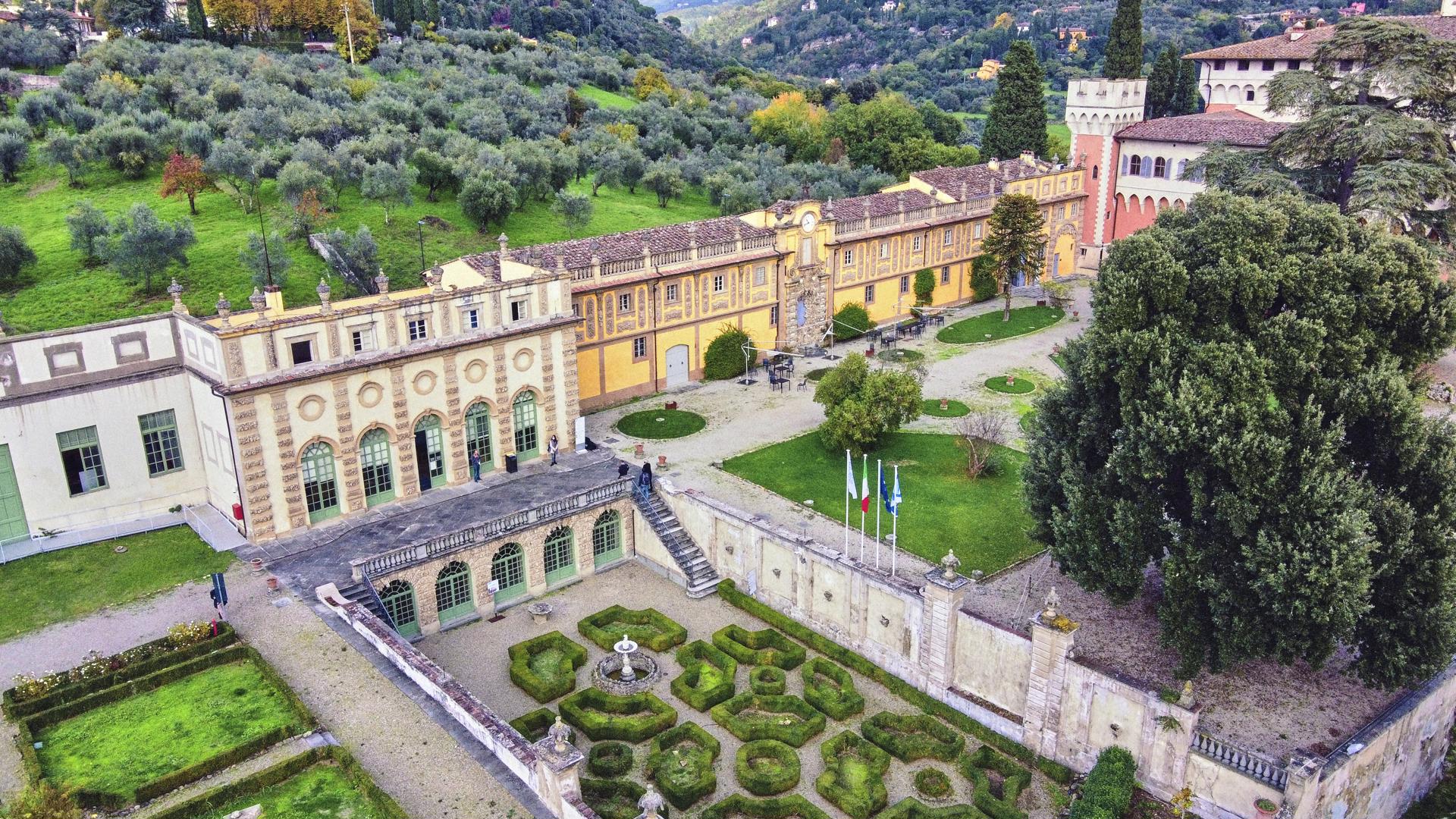 Villa salviati full drone view