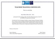 Teaching Certificate 2012