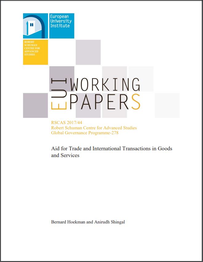 WP 2017 Hoekman-Shingal_Aid for Trade and International Transactions in Goods and Services