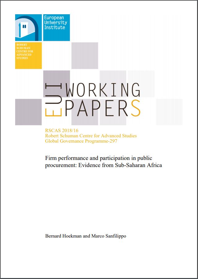 WP2018_Hoekman-Sanfilippo_Firm Performance and Participation in Public Procurement: Evidence from sub-Saharan Africa