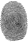 fingerprint in black on white background