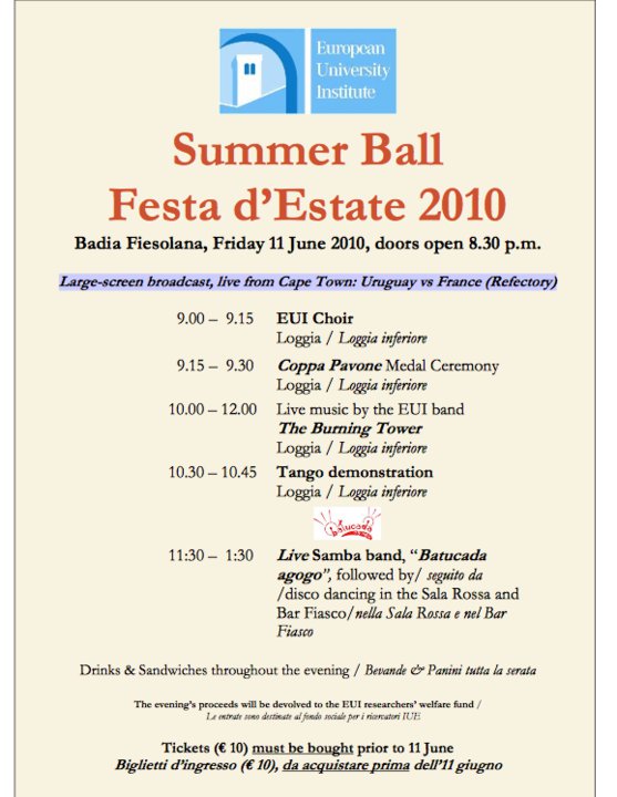 June Ball 2010 Programme
